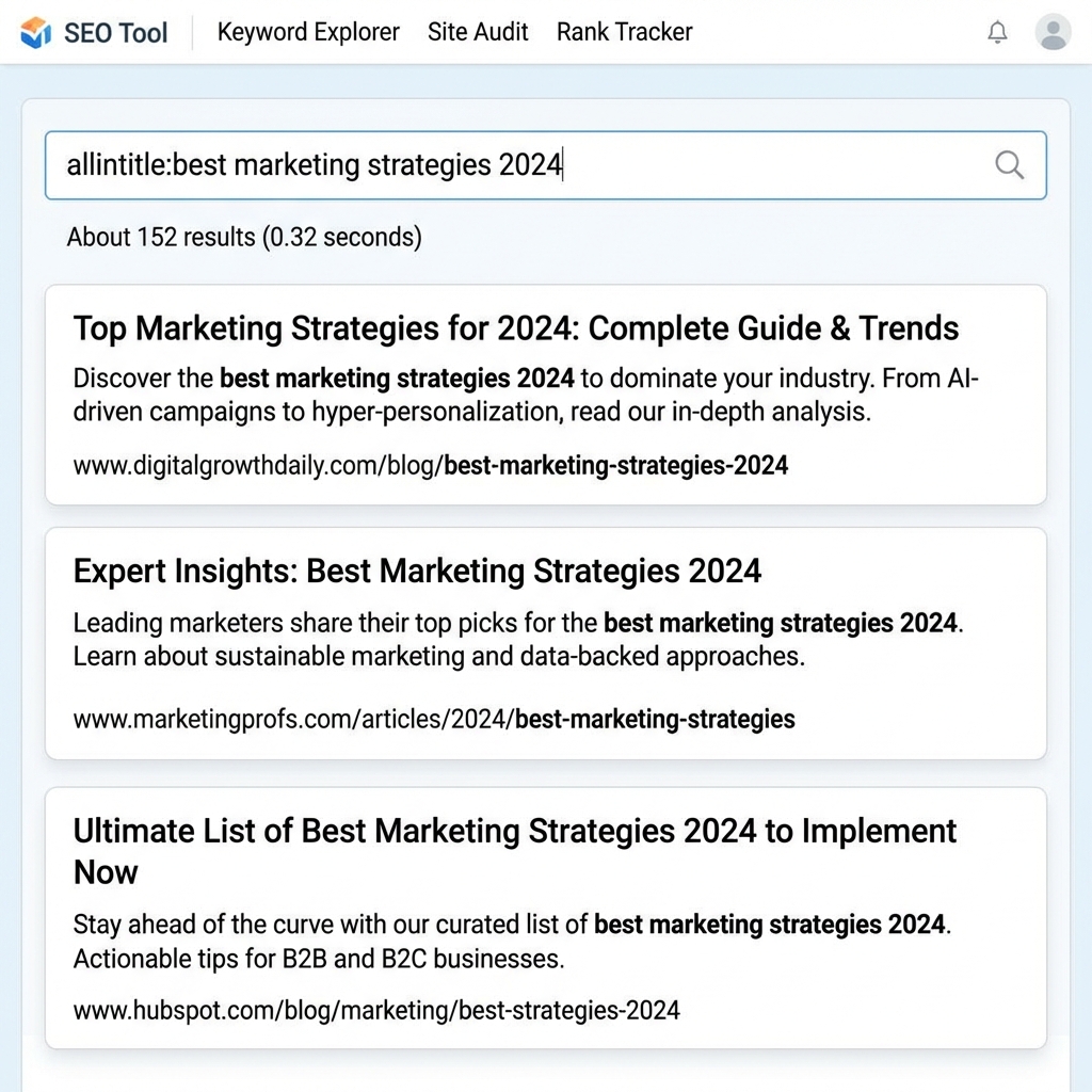Google Allintitle Search Simulation