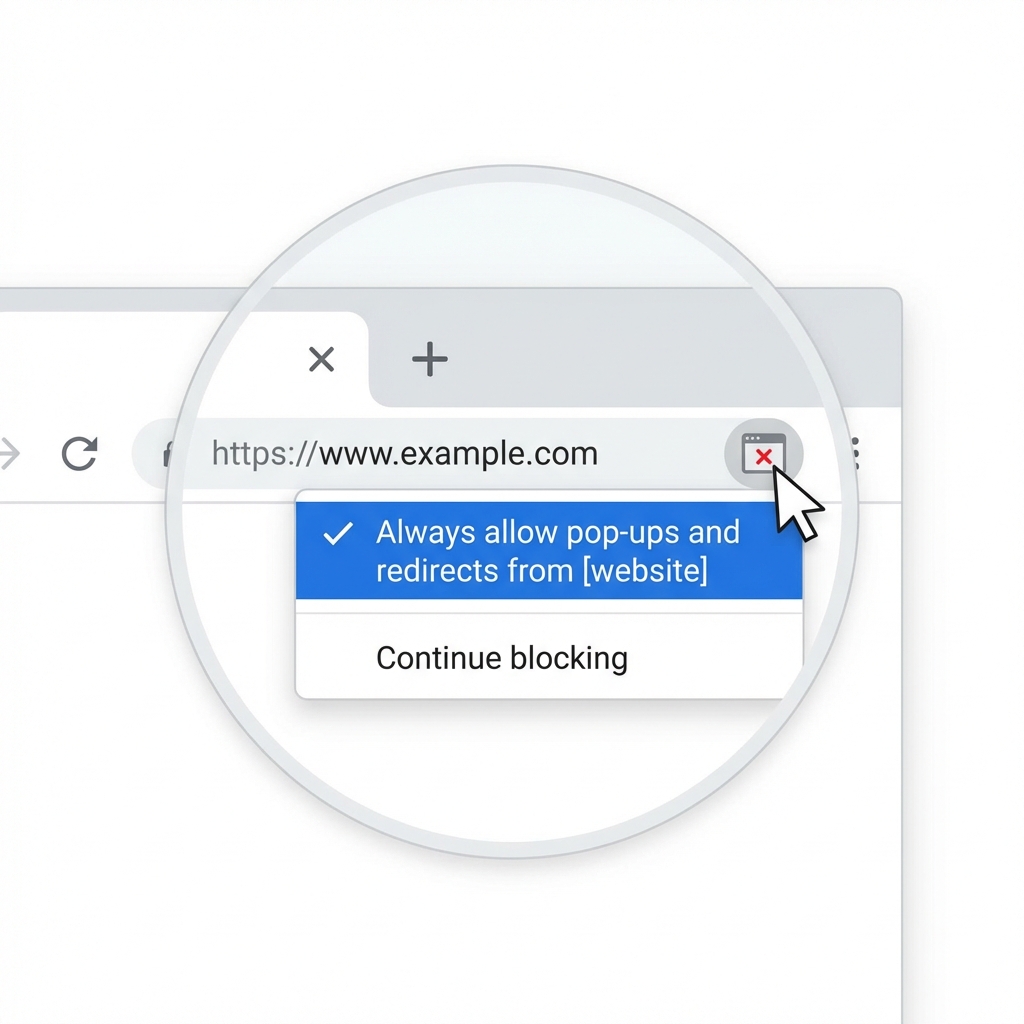 How to allow popups in browser